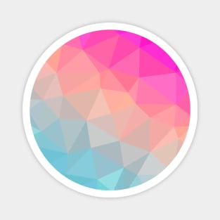 Dark Pink, Peach and Cyan Geometric Abstract Triangle Pattern Design Magnet